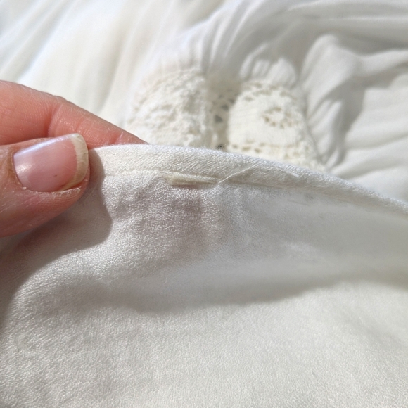 Spell Isla Bay Flare Sleeve Lace Trim Mini Dress Or Tunic Long Sleeve Blouse S - Picture 15 of 16